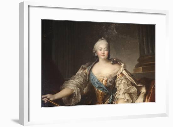 Portrait of the Empress Elizabeth Petrovna, 1758-Louis Tocque-Framed Giclee Print