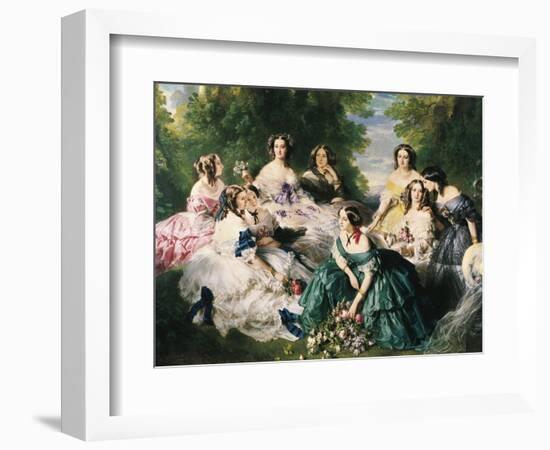 Portrait of the Empress Eugenie Surrounded by Her Ladies in Waiting-Franz Xaver Winterhalter-Framed Art Print