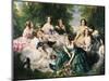 Portrait of the Empress Eugenie Surrounded by Her Ladies in Waiting-Franz Xaver Winterhalter-Mounted Art Print