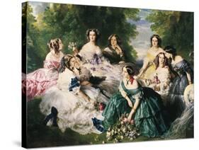 Portrait of the Empress Eugenie Surrounded by Her Ladies in Waiting-Franz Xaver Winterhalter-Stretched Canvas