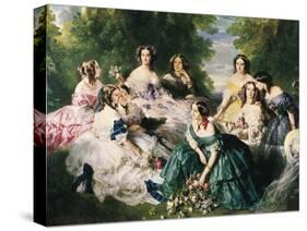 Portrait of the Empress Eugenie Surrounded by Her Ladies in Waiting-Franz Xaver Winterhalter-Stretched Canvas