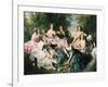 Portrait of the Empress Eugenie Surrounded by Her Ladies in Waiting-Franz Xaver Winterhalter-Framed Art Print