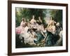 Portrait of the Empress Eugenie Surrounded by Her Ladies in Waiting-Franz Xaver Winterhalter-Framed Art Print