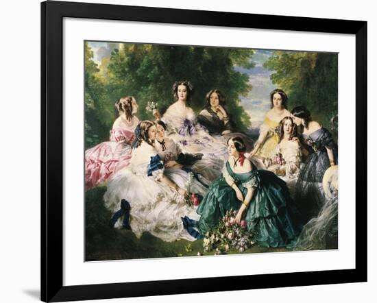 Portrait of the Empress Eugenie Surrounded by Her Ladies in Waiting-Franz Xaver Winterhalter-Framed Art Print