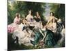 Portrait of the Empress Eugenie Surrounded by Her Ladies in Waiting-Franz Xaver Winterhalter-Mounted Art Print