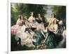 Portrait of the Empress Eugenie Surrounded by Her Ladies in Waiting-Franz Xaver Winterhalter-Framed Art Print