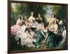 Portrait of the Empress Eugenie Surrounded by Her Ladies in Waiting-Franz Xaver Winterhalter-Framed Art Print