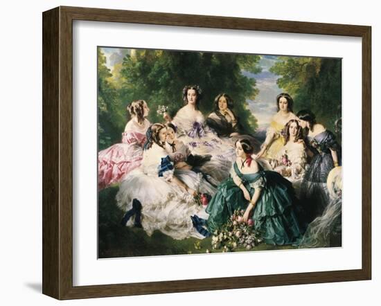 Portrait of the Empress Eugenie Surrounded by Her Ladies in Waiting-Franz Xaver Winterhalter-Framed Art Print