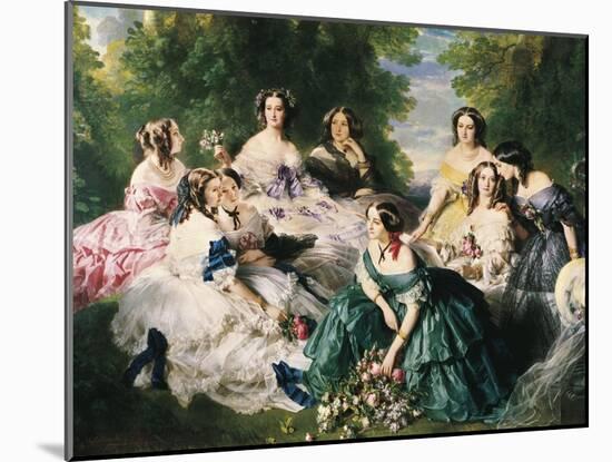Portrait of the Empress Eugenie Surrounded by Her Ladies in Waiting-Franz Xaver Winterhalter-Mounted Art Print