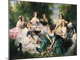 Portrait of the Empress Eugenie Surrounded by Her Ladies in Waiting-Franz Xaver Winterhalter-Mounted Art Print