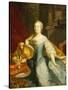 Portrait of the Empress Maria-Theresa, 1749-Johann Gottfried Auerbach-Stretched Canvas
