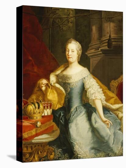 Portrait of the Empress Maria-Theresa, 1749-Johann Gottfried Auerbach-Stretched Canvas