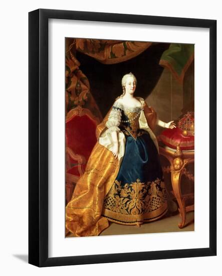 Portrait of the Empress Maria Theresa of Austria (1717-80)-Martin van Meytens-Framed Giclee Print