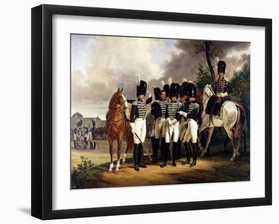 Portrait of the General Marquis De Talhout-Roy, 1818-19-Horace Vernet-Framed Giclee Print