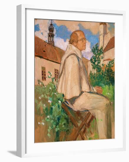 Portrait of the Geneticist Johann Gregor Mendel, 1926-Mikhail Dmitrievich Ezuchevsky-Framed Giclee Print