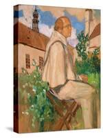 Portrait of the Geneticist Johann Gregor Mendel, 1926-Mikhail Dmitrievich Ezuchevsky-Stretched Canvas
