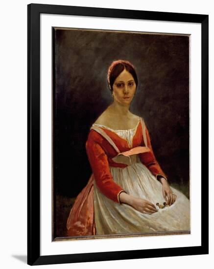 Portrait of the Girl (Oil on Canvas, 19Th Century)-Jean Baptiste Camille Corot-Framed Giclee Print