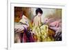 Portrait of the Girl on a Bed-balaikin2009-Framed Art Print