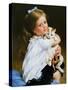 Portrait Of The Girl With A Cat-balaikin2009-Stretched Canvas