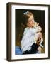 Portrait Of The Girl With A Cat-balaikin2009-Framed Art Print