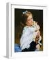 Portrait Of The Girl With A Cat-balaikin2009-Framed Art Print