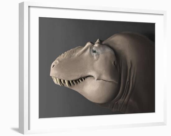 Portrait of the Head of a Lythronax Dinosaur-null-Framed Art Print