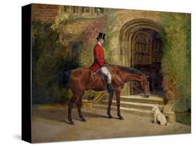 Portrait of the High Sheriff of the County of Rutland on His Bay Hunter Before Hambleton Hall, 1889-William Woodhouse-Stretched Canvas