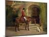 Portrait of the High Sheriff of the County of Rutland on His Bay Hunter Before Hambleton Hall, 1889-William Woodhouse-Mounted Giclee Print