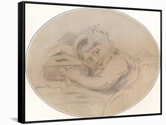 Portrait of the Hon. Henry Burrell as a Child, 1784, (1917)-John Downman-Framed Stretched Canvas