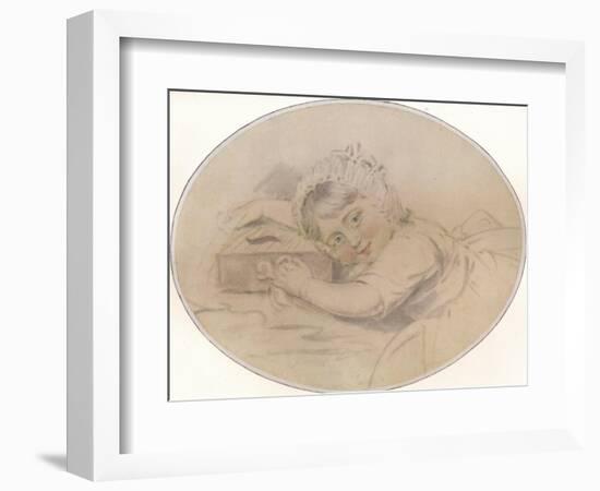 Portrait of the Hon. Henry Burrell as a Child, 1784, (1917)-John Downman-Framed Giclee Print