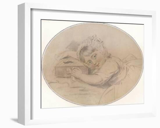 Portrait of the Hon. Henry Burrell as a Child, 1784, (1917)-John Downman-Framed Giclee Print