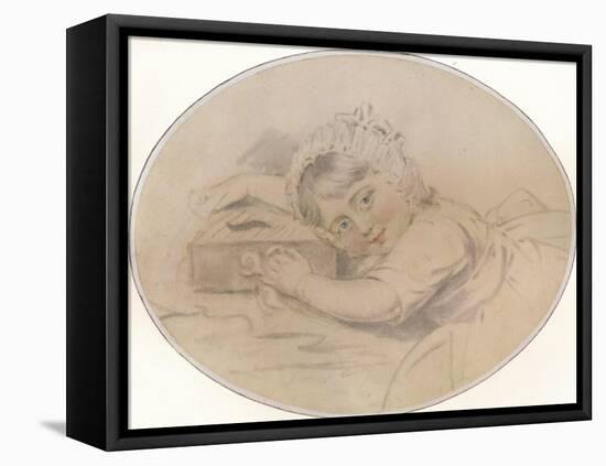 Portrait of the Hon. Henry Burrell as a Child, 1784, (1917)-John Downman-Framed Stretched Canvas