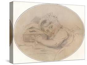 Portrait of the Hon. Henry Burrell as a Child, 1784, (1917)-John Downman-Stretched Canvas