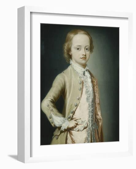 Portrait of the Hon. William Napier, 1735, Aged Eight, Wearing a Green Coat-George Knapton-Framed Giclee Print