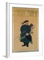 Portrait of the Imperial Bodyguard Zhanyinbao, Hanging scroll, 1760-Chinese School-Framed Giclee Print