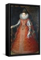 Portrait of the Infanta Isabella Eugenia, Standing Full-Length Wearing a Brocade Dress, 1593-Alonso Sanchez Coello-Framed Stretched Canvas