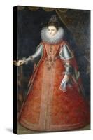 Portrait of the Infanta Isabella Eugenia, Standing Full-Length Wearing a Brocade Dress, 1593-Alonso Sanchez Coello-Stretched Canvas