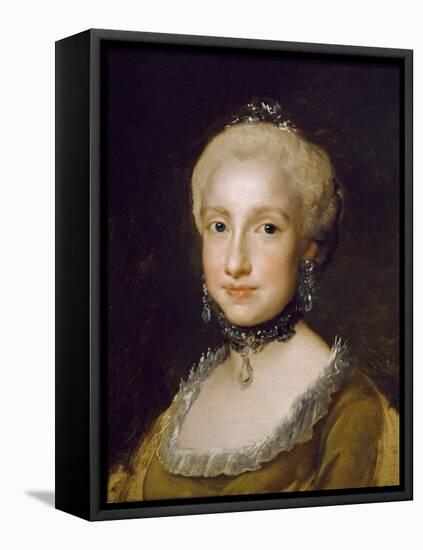 Portrait of the Infanta Maria Luisa of Bourbon-Anton Raphael Mengs-Framed Stretched Canvas