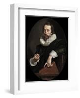 Portrait of the Italian Poet, Giambattista Marino, c.1621-Frans II Pourbus-Framed Giclee Print