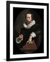 Portrait of the Italian Poet, Giambattista Marino, c.1621-Frans II Pourbus-Framed Giclee Print