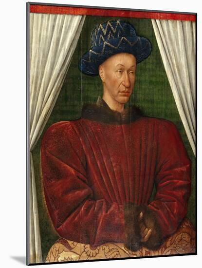 Portrait of the King Charles VII of France, 1445-1450-Jean Fouquet-Mounted Giclee Print