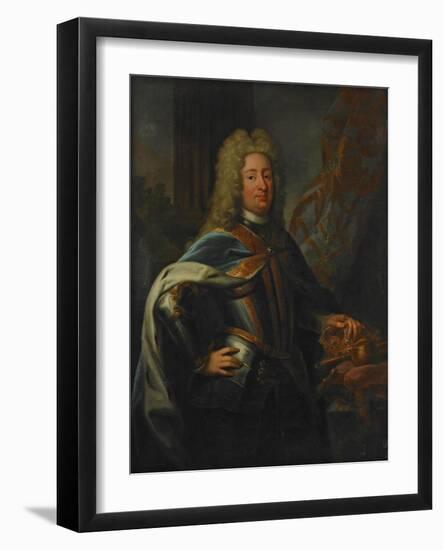 Portrait of the King Frederick I of Sweden (1676-175)-Georg Engelhard Schroeder-Framed Giclee Print