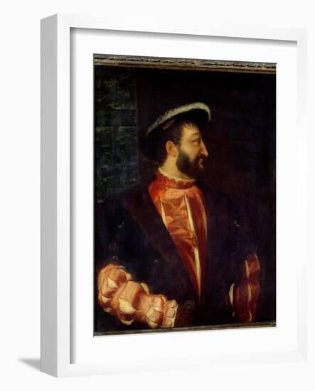 Portrait of the King of France Francois I (1494-1547) Painting by Tiziano Vecellio Dit Le Titian (1-Titian (c 1488-1576)-Framed Giclee Print