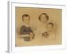 Portrait of the Lanskoy Children, 1839-Pyotr Fyodorovich Sokolov-Framed Giclee Print