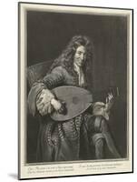 Portrait of the Lutenist and Composer Charles Mouton (C. 1626-171), Ca. 1695-Gerard Edelinck-Mounted Giclee Print