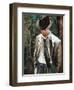 Portrait Of The Man With A Cigarette-balaikin2009-Framed Art Print