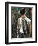 Portrait Of The Man With A Cigarette-balaikin2009-Framed Art Print