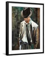Portrait Of The Man With A Cigarette-balaikin2009-Framed Art Print