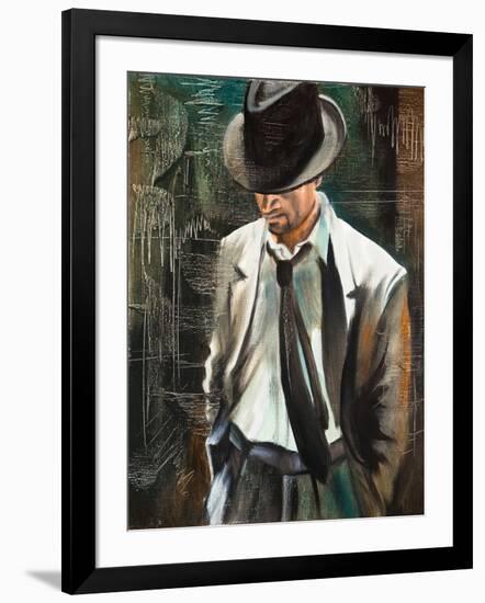 Portrait Of The Man With A Cigarette-balaikin2009-Framed Art Print