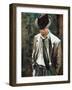 Portrait Of The Man With A Cigarette-balaikin2009-Framed Art Print